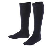 FALKE Comfort Wool K Kh lana filo funzionale al ginocchio tinta unita 1 paio, Calzini lunghi Unisex - Bambini, Blu Dark Marine 6170, 19-22