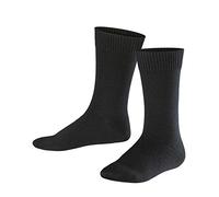 FALKE Comfort Wool K So lana tinta unita 1 paio, Calzini Unisex - Bambini, Nero Black 3000, 31-34