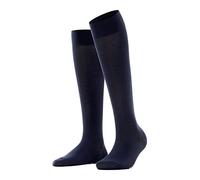 FALKE Cotton Touch W Kh Sottili Al Ginocchio Tinta Unita, Calzini lunghi Donna, Blu Dark Navy 6370, 35-38
