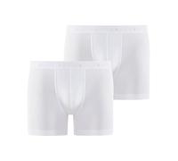 FALKE Daily Comfort Multipack M Bx cotone traspirante confezione di 2 pezzi, Boxer corti Uomo, Bianco White 2000, L