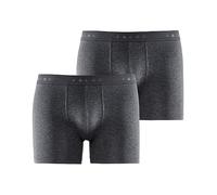 FALKE Daily Comfort Multipack M Bx cotone traspirante confezione di 2 pezzi, Boxer corti Uomo, Grigio Dark Grey Heather 3278, XL