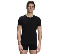 FALKE Daily Comfort Multipack Round Neck M S/s Ts cotone traspirante confezione di 2 pezzi, Intimo Uomo, Nero Black 3000, M