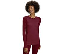 FALKE Wool-Tech Light Round Neck W L/s Sh Lana Filo Funzionale Asciugatura Rapida 1 Pezzo, Maglia Donna, Rosa Red 8644-O, XS