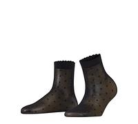 FALKE Dot 15 Den W So Trasparenti Velati Fantasia, Calzini Donna, Nero Black 3009, 39-42