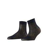 FALKE Dot 15 Den W So Trasparenti Velati Fantasia, Calzini Donna, Blu Marine 6179, 35-38