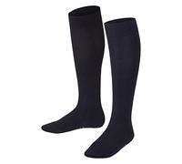 FALKE Family K Kh cotone sostenibile al ginocchio tinta unita 1 paio, Calzini lunghi Unisex - Bambini, Blu Dark Marine 6170, 19-22