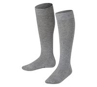FALKE Family K KH cotone sostenibile al ginocchio tinta unita 1 paio, Calzini lunghi Unisex - Bambini, Grigio (Light Grey 3400) nuovo - ecologico, 23-26