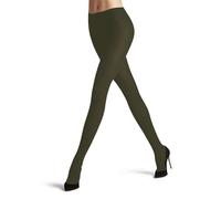 FALKE Family Rib W Ti Cotone Tinta Unita Collant, Artichoke Verde 7436, 38-40 Donna