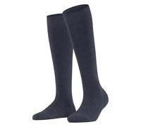 FALKE Family W Kh cotone sostenibile al ginocchio tinta unita 1 paio, Calzini lunghi Donna, Blu Dark Blue Melange 6688, 35-38
