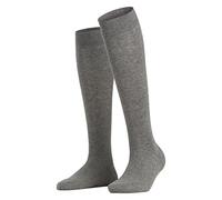 FALKE Family W Kh cotone sostenibile al ginocchio tinta unita 1 paio, Calzini lunghi Donna, Grigio Greymix 3399, 35-38