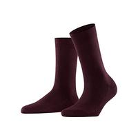 FALKE Family W So cotone sostenibile tinta unita 1 paio, Calzini Donna, Rosso Barolo 8596, 39-42