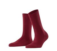 FALKE Family W So cotone sostenibile tinta unita 1 paio, Calzini Donna, Rosso Scarlet 8228, 35-38