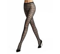 FALKE Fluid Fusion W Ti Transparent Gemustert Collant, Nero Nero 3009, M-L Donna