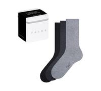 FALKE Calzini Uomo Happy Box Uni Multipack M So Cotone Tinta Unita 3 Paia Grigio Nero Grigio Anthracite 0050 39-42
