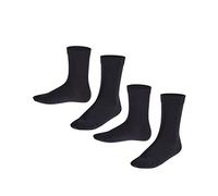 FALKE Happy Double Pack K So cotone tinta unita confezione di 2 paia, Calzini Unisex - Bambini, Blu Navy Blue 0030, 39-42