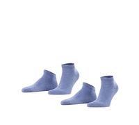 FALKE Happy Double Pack M Sn cotone bassi tinta unita confezione di 2 paia, Calzini corti Uomo, Blu Light Denim 6660, 39-42