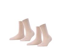 FALKE Happy Double Pack W So cotone tinta unita confezione di 2 paia, Calzini Donna, Rosa Blossom 8645, 35-38
