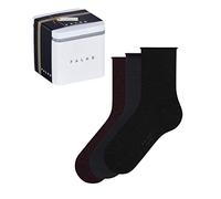 FALKE Happy Giftbox Uni Multipack W So cotone tinta unita confezione di 3 paia, Calzini Donna, Multicolore Black Navy Blue Dark Grey 0050, 35-38