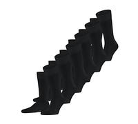 FALKE Happy Multipack M So cotone tinta unita confezione di 6 paia, Calzini Uomo, Nero Black 3000, 43-46