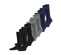Falke Happy Multipack M So Cotone Tinta Unita Calzini, Multicolore Black Blue Grey 0020, 39-42 Uomo