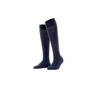 FALKE Cotton Touch W Kh Sottili Al Ginocchio Tinta Unita, Calzini lunghi Donna, Blu Dark Navy 6370, 39-42