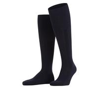 FALKE Lhasa Rib M Kh lana cachemire al ginocchio tinta unita 1 paio, Calzini lunghi Uomo, Blu Dark Navy 6375, 39-42
