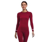 FALKE Maglia Baselayer, Calda Scollo Rotondo, W L/s, Materiale Funzionale ad Asciugatura Rapida, 1 Pezzo, Rosso Merlot 8117 Trend, S