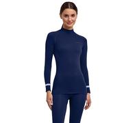 FALKE Maglia Baselayer da Donna Calda Turtleneck W L/s Sh, Materiale Funzionale ad Asciugatura Rapida, 1 Pezzo, Blu Space Blue 6116 Trend, M