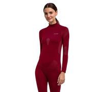 FALKE Maglia Baselayer da Donna Calda Turtleneck W L/s Sh, Materiale Funzionale ad Asciugatura Rapida, 1 Pezzo, Rosso Merlot 8117, M