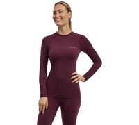 FALKE Maglia Baselayer da Donna Wool-Tech Protective W L/s Sh in Lana, Materiale Funzionale ad Asciugatura Rapida, 1 Pezzo, Rosso Barolo 8526, XL