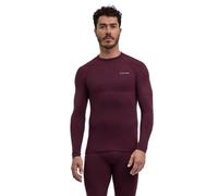 FALKE Maglia da Uomo Baselayer Wool-Tech Protective M L/s Sh in Lana, Materiale Funzionale ad Asciugatura Rapida, 1 Pezzo, Rosso Barolo 8526, XXL