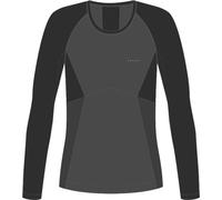 FALKE Wool-Tech Light Round Neck W L/s Sh lana filo funzionale asciugatura rapida 1 pezzo, Maglia Donna, Nero Black 3000, M