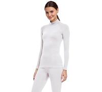 FALKE Maglietta da Donna con Strato di Baselayer, Maximum Warm High Neck W L/s, Materiale Funzionale ad Asciugatura Rapida, 1 Pezzo, Bianco 2860 Trend