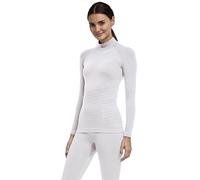 FALKE Maglietta da Donna con Strato di Baselayer, Maximum Warm High Neck W L/s Sh, Materiale Funzionale ad Asciugatura Rapida, 1 Pezzo, Bianco Bianco 2860 Trend, L