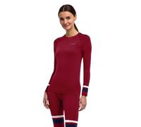 FALKE Maglietta da Donna con Strato Massimo Caldo, Scollo Rotondo, W L/s, Materiale Funzionale ad Asciugatura Rapida, 1 Pezzo, Rosso Merlot 8117 Trend, L