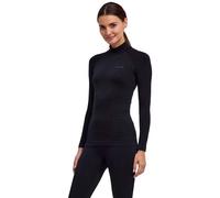 FALKE Maglietta da Donna con Strato di Baselayer, Maximum Warm High Neck W L/s, Materiale Funzionale ad Asciugatura Rapida, 1 Pezzo, Nero 3000 Trend, M