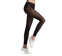 FALKE Matt Deluxe 30 DEN W Le trasparenti velati tinta unita 1 pezzo, Leggings Donna, Nero Black 3009, M-L
