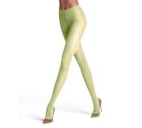 Falke Matt Deluxe 30 Den W Ti Trasparenti Velati Tinta Unita Collant, Verde Lemon 7498, M Donna