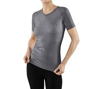 FALKE Mujer Capa de base superior Wool Tech. Light, Lana, 1 pieza, Gris (Grey-Heather 3757), L