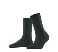 FALKE Needlepoint W So cotone lana tinta unita 1 paio, Calzini Donna, Verde Thyme 7454, 39-40
