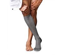 FALKE No. 10 M Kh cotone al ginocchio tinta unita 1 paio, Calzini lunghi Uomo, Grigio Light Grey Melange 3390, 41-42