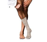 FALKE No. 9 M So cotone filo di Scozia tinta unita 1 paio, Calzini Uomo, Beige Wheat Melange 4087, 41-42
