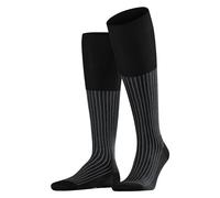 FALKE Oxford Stripe M Kh cotone al ginocchio fantasia 1 paio, Calzini lunghi Uomo, Nero Black-Mix 3010, 43-44