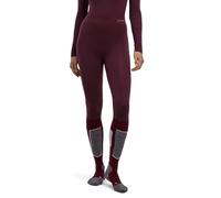 FALKE Pantaloni Baselayer Wool-Tech Protective 3/4 W Ti Lana Tecnica ad Asciugatura Rapida, 1 Pezzo, Rosso Barolo 8526, M