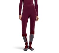 FALKE Pantaloni Baselayer Wool-Tech Protective 3/4 W Ti Lana Tecnica ad Asciugatura Rapida, 1 Pezzo, Rosso Barolo 8526, XL