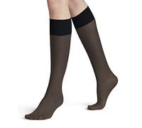 FALKE Pure Matt 20 Den W Kh Trasparenti Velati Tinta Unita, Calzini lunghi Donna, Blu Marine 6179, 35-38