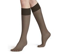 FALKE Pure Matt 20 Den W Kh Trasparenti Velati Tinta Unita, Calzini lunghi Donna, Marrone Brenda 5179, 35-38