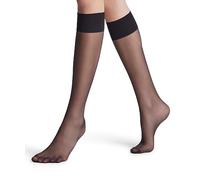 FALKE Pure Matt 20 Den W Kh Trasparenti Velati Tinta Unita, Calzini lunghi Donna, Nero Black 3009, 35-38