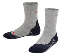FALKE RU4 K So cotone filo funzionale antivesciche 1 paio, Calzini da corsa Unisex - Bambini, Grigio Light Grey 3406, 35-38