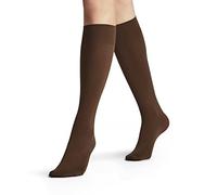 FALKE Seidenglatt 40 DEN W KH semicoprenti tinta unita 1 paio, Calzini lunghi Donna, Marrone (Coffee 5309), 35-38